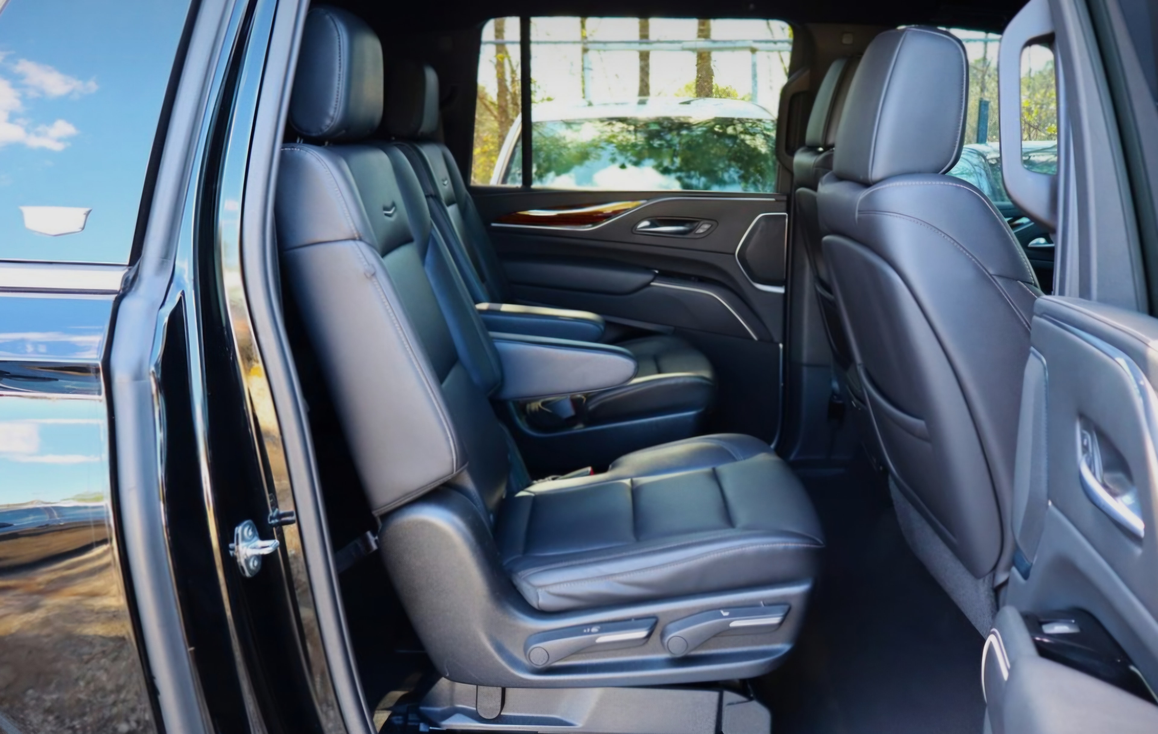 Cadillac Escalade luxury interior rear seating